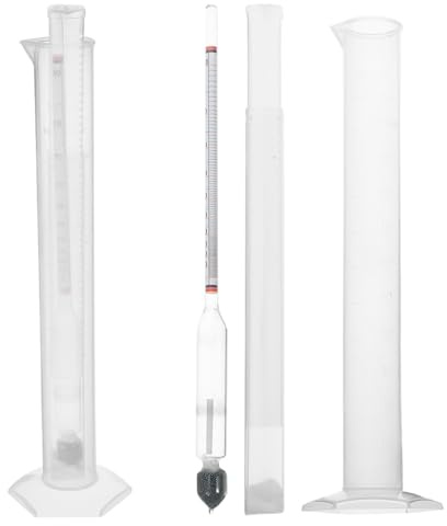 Abaodam Alcohol Hydrometer Kit Hydrometer Alcohol Meter for Spirits and Beer Brewing Specific Gravity Test Jar with Scale Wine Making Tool for Home Use 2 Sets
