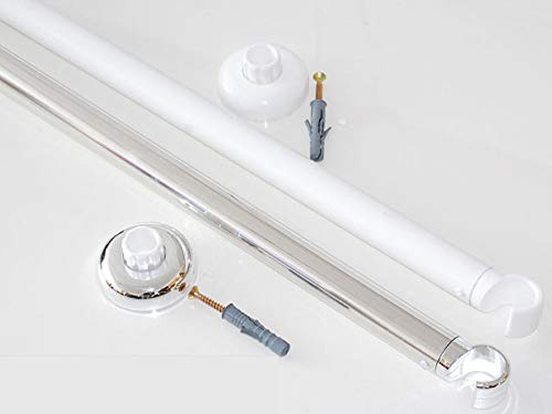 ALU DECKENHALTERUNG EXTRA DICK 28mm WEISS FÜR WINKELSTANGE DUSCHVORHANGSTANGE