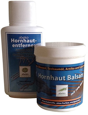 Fusspflege-Set aus flüssigem Hornhautentferner und Hornhautbalsam, je 250 ml