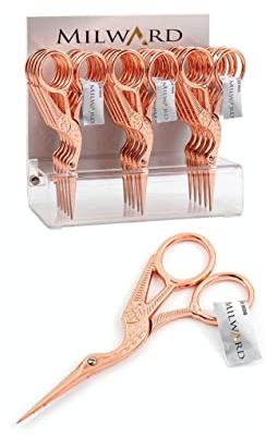 Milward Broderad sax, stork, roséguld, 11,5 cm, slipad spets