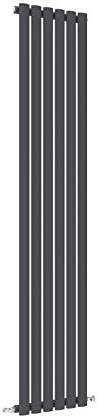 Acezanble∣Vertical Designer Oval Column Radiator Anthracite 1800x354mm Single Panel Centre Heating Radiator-Perfect for Bathroom,Hallway,Living Room, Kitchen