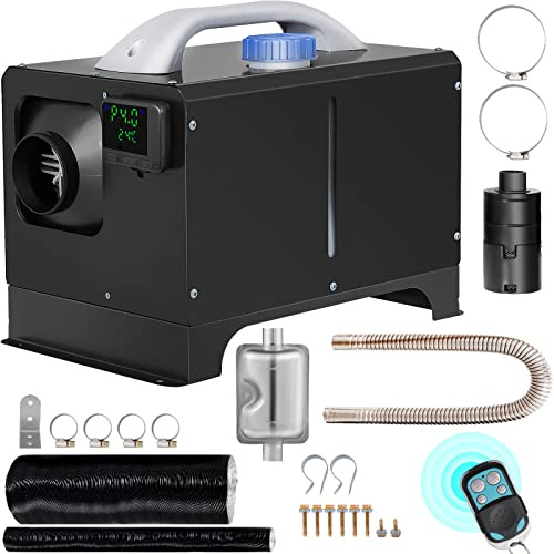 VEVOR Diesel Heater, 12V All-in-one Diesel Air Heater with Remote Control and LCD Display, 5L Fuel Tank Fast Heating Portable Diesel Parking Heater for RV, Truck, 8KW, Basic, Black
