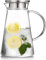 WUWEOT 2 Pack 2 Liter Glaskaraffe Wasserkaraffe mit Edelstahl Deckel und Ausgießer Karaffe aus Glas Wasserkrug Saftkrug Getränkekrug für Hausgemachte Getränke Wasser Milch Kaffee Wein Eistee Saft
