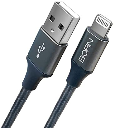 BOFIN, Lightning To USB A Cable 2M, MFi Certified for iPhone Chargers, USB Fast Charging Lightning Cable for iPhone 13 Pro 12 Pro Max Mini 11 Pro Max XR XS X 8 7 6 Plus 5s 5