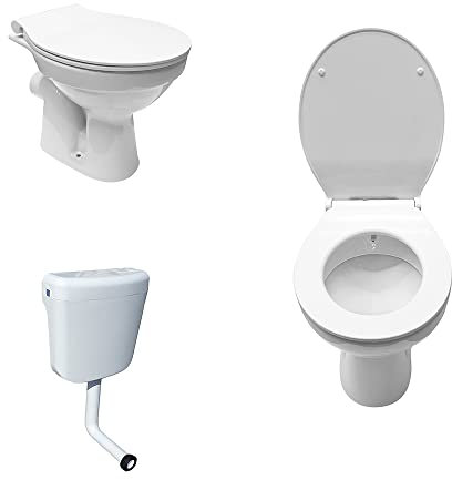 Belvit Supporto WC con funzione Taharet/bidet, uscita orizzontale a parete + coperchio soft close + cassetta di risciacquo