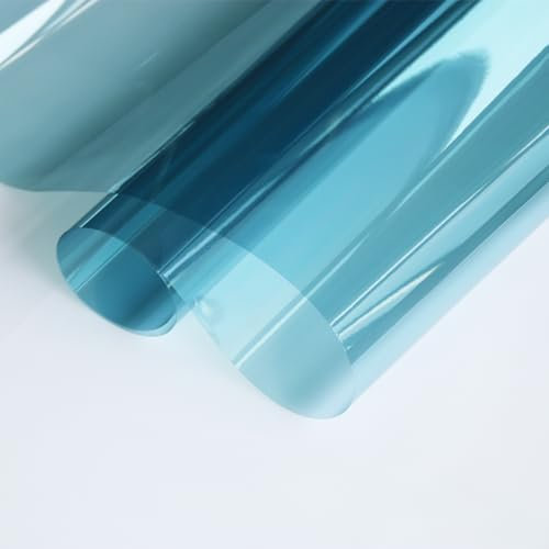 80 % VLT 2 mm hellblaue Nano-Keramik-Solar-Tönungsfolie, 99 % UV-Auto-Frontscheibe, Sonnenschutz, Tönungsglas für Auto, Zuhause, Büro, Fenster, Vinyl, 89,9 cm x 3 m