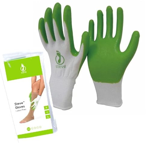 Steve Gloves Latex Free Special Grip Gloves for Putting on Compression Socks, Sport Stockings, Support Hosiery - Available in 5 Sizes (L)