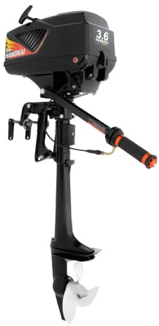 Außenborder Aussenborder 3.6 PS 55cc Benzin Motorboot, 2-Takt Bootsmotor Benzinmotor Set für Schlauchboot Fischerboote, Outboard Wasserkühl Motor CDI Wasserkühlung System
