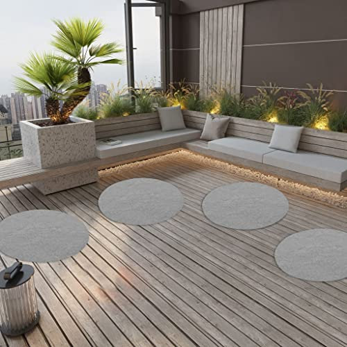 AUUIJKJF Home Outdoor Sonstiges: Kunstrasen mit Nieten, Durchmesser 95 cm, grau, rund