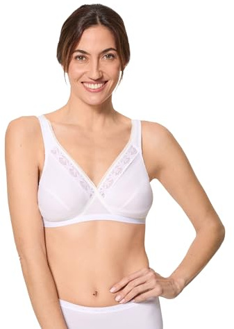 Playtex Lot de 2 Soutiens-Gorge sans Armatures en Coton Femme x2, Blanc, 105C
