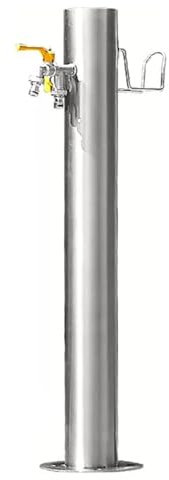 YYLDPFDC Fontana da Giardino, per Esterno con Base, Fontanella a Colonna Moderna, Fontanelle da Giardino Verticale con Doppio Rubinetto di Uscita dell'Acqua, Flessibile e Raccordo Compresi