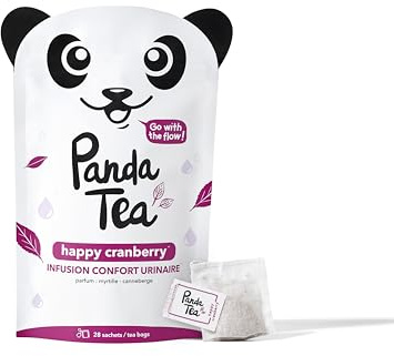 Panda tea - Happy Cranberry - Infusion Drainante bio – 28 Sachets - Hibiscus, Ortie, Pissenlit & Canneberge - Detox Naturelle & Confort Urinaire