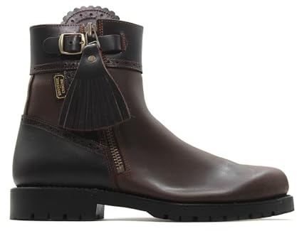 LAZO Y DUQUE - Botas chelsea de piel,camperas valverde del camino,con hebilla y cremallera,suela de goma,botos para: Hombre color: CASTAGNO talla:41
