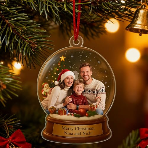 Personalisierte Weihnachtskugeln mit Foto - 2025 Personalisierter Foto Weihnachtskugel - Weihnachtsbaumkugeln Christbaumkugel Personalisiert Baumschmuck Weihnachten für Familie, Freunde, Partner