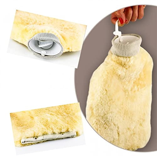 Heitmann Lammfell Wärmflasche 2,0 l Volumen Merino-Lammfell ca. 29x33 cm (+Bündchen) | 411