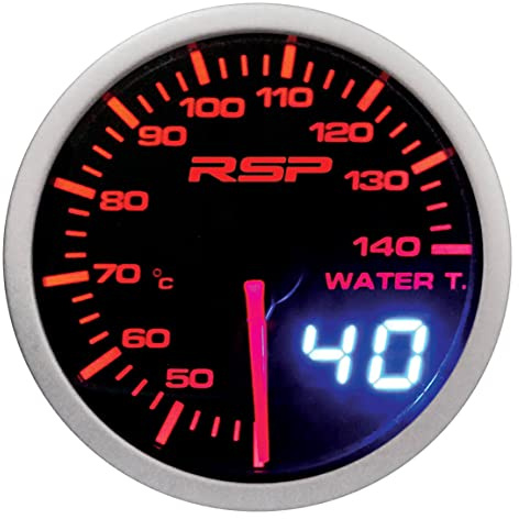 SUMEX Indicador de temperatura de agua Race Sport Perfomance 52mm de diámetro. Reloj con iluminación LED blanca/roja-ambar modo día/noche. Indicación con aguja analógica y con display digital.