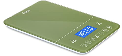 Ozeri Touch III Digital Kitchen Scale with Calorie Counter, 22 lbs (10 kg), Calla Green