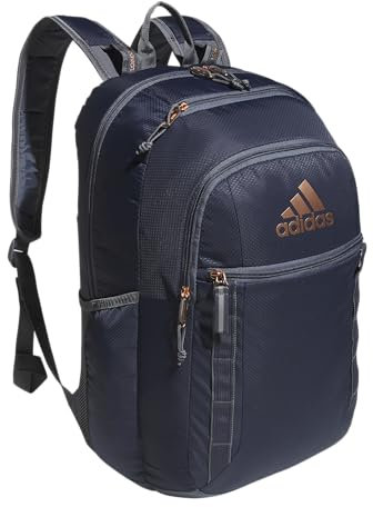 adidas Excel Laptop Durable Large Athletic Gym Backpack Bag Zaino Borsa, Shadow Navy/Onix Grey/Rose Gold, One Size Unisex-Adulto