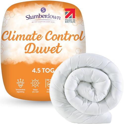 Slumberdown Climate Control Super King Duvet 4.5 Tog - Climate-Adaptive, Lightweight & Breathable Summer Duvet | UK Made Superking Quilt, Non-Allergenic, Washable (260 x 220cm)