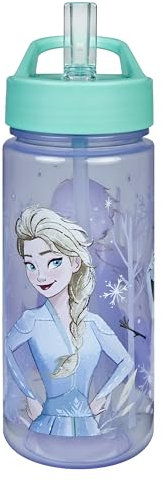 Scooli - Disney Forzen Trinkflasche - BPA-frei, mit Anna & ELSA Motiv - ideal für Kinder und Fans - Kindergarten und Schule - 500 ml