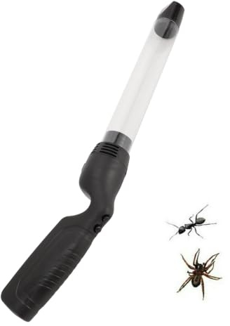 Plyisty Vakuum-Insektenfänger mit LED-Licht, 0,4 KPa Saugkraft, Spinnen-Insektensauger, Batteriebetriebene Insektenfalle für Spinnen, Insekten, Wespen, Bienen, Mücken, Motten