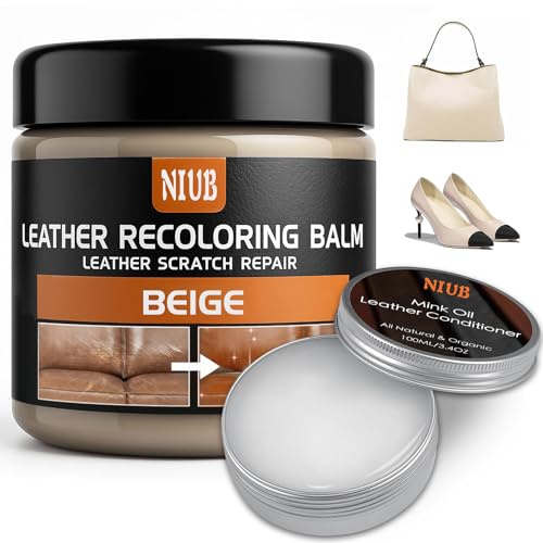 NIUB Leder Reparatur Set, Lederreparatur Creme mit Lederpflegemittel, Beige