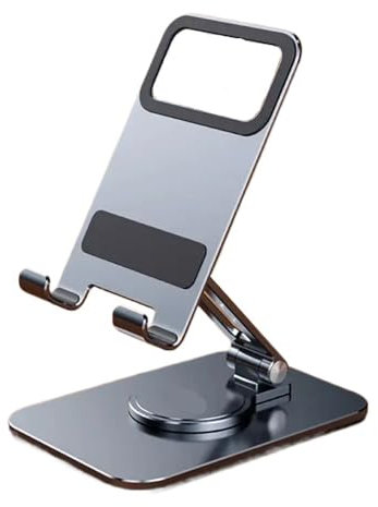WUJIHE Telefonständer aus Aluminiumlegierung, Phablet-Handy-Ständer, Smartphone-Ständer, unterstützt universelle Handys (Stil 1, grau)