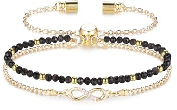 CrystalTears 7 Chakra Heilstein Armband Unendlichkeit Symbol Infinity Goldene Armkette Damen Edelstein Charms Schmuck Geschenk