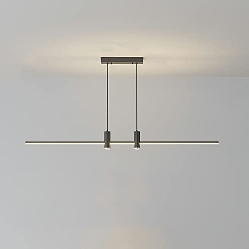 Lámparas de araña , Lámpara colgante LED minimalista de tira larga negra, lámpara colgante moderna for el hogar, lámpara suspendida ajustable, simplicidad, sala de estar, comedor, lámpara colgante de