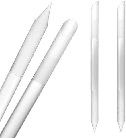 LXUEJIE Glas Nagelhautschieber 2er Set, Dual Ended Maniküre Stick, Nagelhaut Entferner Werkzeug, Kristall Nagelhautschieber Glasfeile Langanhaltender und Doppelseitiger Wiederverwendbarer Brillenstab