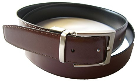 YOJAN PIEL Cinturón de PIEL Reversible | PIEL de Ubrique| Negro y Marrón | 105 cms. | Cinturón Elegante Para Vestir en Bodas y Eventos Formales | Cómodo y Ajustable a su Medida