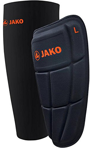 JAKO Herren Schienbeinschoner Prestige Kevlar Duo, schwarz/Flame