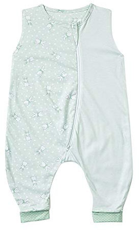 Gesslein 762172 Bubou Babyschlafsack Sommer mit Beinen : Temperaturregulierender Sommerschlafsack, Jersey Schlafsack, Baby/Kleinkinder Größe 90 cm, mint Häschen