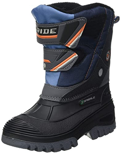 Spirale Frodo Snow Boots, Winter Boots, Winter for Children and Boys, Fleece Lining with Insulating Foam, Black/Blue, 1 UK (33 EU)