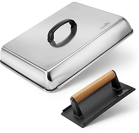 Stanbroil Melting Dome & Grill Press Kit Stainless Steel Basting Cover