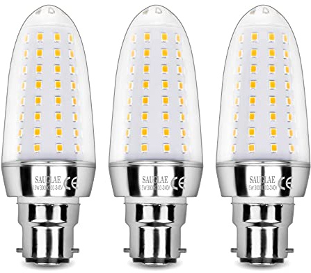 SAUGLAE Lampadine LED da 15W, 120W Lampadine a Incandescenza Equivalenti, Bianco Caldo 3000K, 1700Lm, B22 Baionetta, 3 Pezzi
