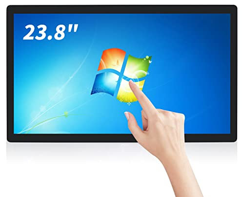 TouchWo 23.8 inch Touch Screen All-in-One Industrial PC, Intel i3, 4GB RAM, 128G SSD, 16:9 FHD 1080P, Windows 10, Smart Board for Classroom, Meeting & Game, USB, VGA & HD-MI Monitor