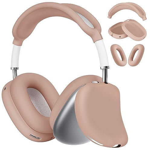 AIRSPO Funda para Airpods Max, funda de silicona para auriculares AirPods Max, funda de almohadilla antiarañazos para auriculares Apple AirPods Max, accesorios Airpod Max (té con leche)