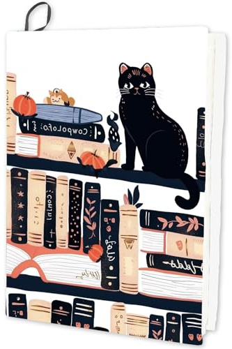 craspire Dehnbarer Buchumschlag Mit Schwarzen Katzen Waschbar Wiederverwendbar Buchhüllenschutz Bis Zu 9 x 11 Zoll Elastischer Notizbuchumschlag Für Den Schulanfang Passend Für Die Meisten Hardcover
