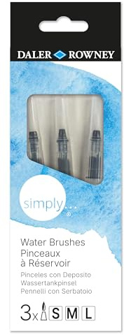 Daler-Rowney Simply Accesorios, Pinceles con deposito, Set 3 Unidades, Artistas Principiantes y Aficionados