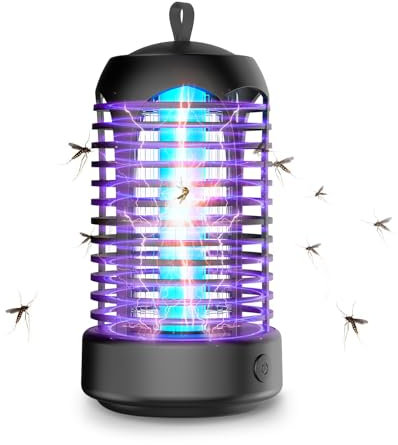LEMENG Lámpara Antimosquitos Electrico, Mata Mosquitos Electrico Lampara Mosquitos, Atrapa Mosquitos con LED,IPX4 Impermeable,Area Efectiva 80-140m² para Interior y Exterior