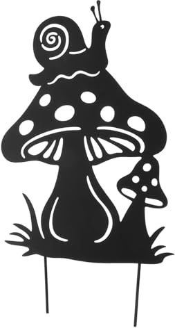 SUPVOX Garden Metal Animal Art Snail Mushroom Lawn Ornaments Outdoor Wall Decor