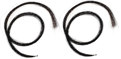 Professionelles Geigenbogenhaar aus Pferdehaar 2 Stück Schwarz | Geigen und Bratschenbogen, Vorbereitet zum Neubeziehen, Zubehör für Reparaturarbeiten