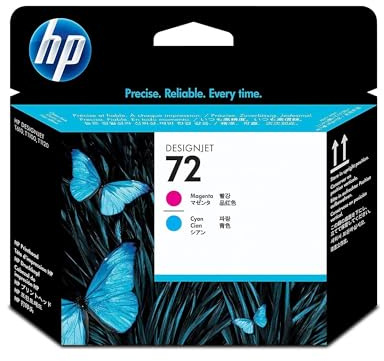 HP 72 Originaler DesignJet Druckkopf (C9383A) in Magenta & Cyan, für HP DesignJet T2300 eMFP, T1300, T1200, T1120, T1100, T1100 MFP, T795, T790, T770, T620, T610 & T600 Großformatdrucker