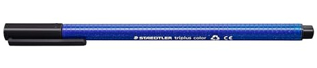 STAEDTLER Filzstifte triplus color, schwarz, dreikant, stabile, eindrucksichere Spitze, Linienbreite ca. 1 mm, kindgerecht, hohe Qualität Made in Germany, 10 fibre-tip pens im Kartonetui, 323-9 | Dreikantiger Filzstift, ergonomischer Schaft – für Kinder & Erwachsene – Art.-Nr. 323-9