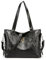 AINUOEY Femme Sac a Main Sacs à Bandouliere Portés épaule Feminin Cabas Original PU Cuir 76608 1pc ensemble Noir