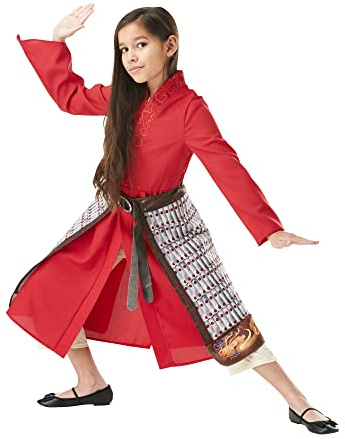Rubies Offizielles Disney-Mulan-Filmkostüm, Mulan-Deluxe-Krieger, Kinder-Kostüm, Größe M, Alter 5–6 Jahre