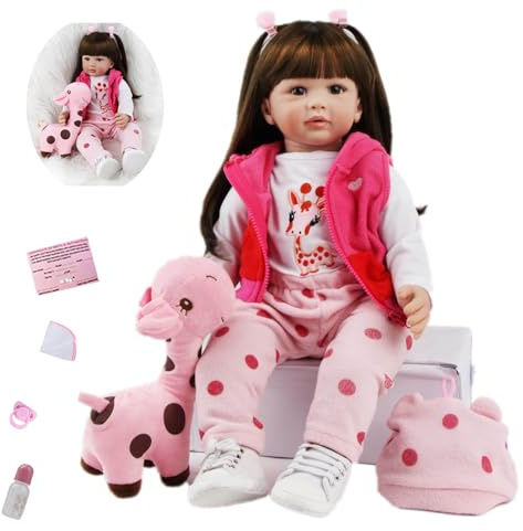 TYRUGD Reborn Babies 24 60 cm Handgemachte Realistische Babypuppen Mädchen Weiches Silikon Vinyl Wie EIN echtes Baby Neugeborenes Baby Reborn Puppen