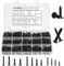 FandWay 1200Pcs Self Tapping Screws Black,M2 M2.6 M3 Small Wood Screws Kit,Countersunk Head Self Drilling Screw,Flat Head Sheet Metal Screw Phillips Drive for DIY Woodwork Repairs.