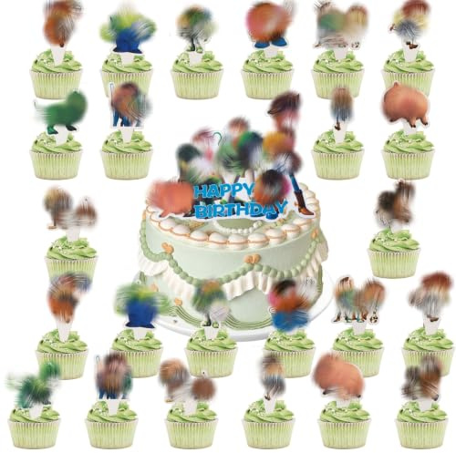 Tortendeko Kinder Kuchen Deko- Toys Kindergeburtstag Tortendeko Cartoon Cake Topper Set Happy Birthday Cupcake Topper für Jungen Mädchen Geburtstag Party Kuchen Figuren DIY Torten Dekoration Supplies